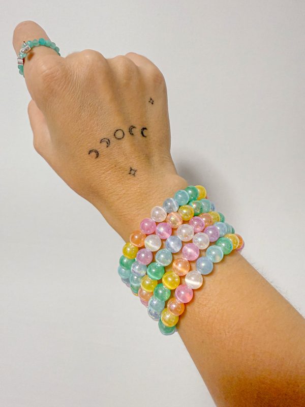 Pulsera Selenita Aura Arcoíris 🌈